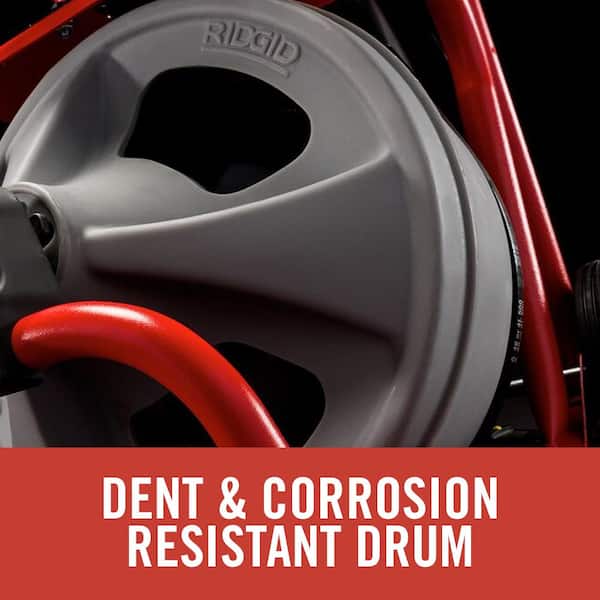 K-400 AutoFeed Drain Cleaning Snake Auger 120-Volt Drum Machine and C-32IW 3/8 in. x 75 ft. Cable + Tool Set & Gloves