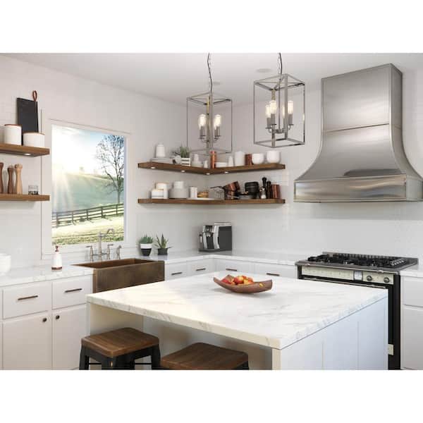 Courant Two Handle Bridge Kitchen Faucet with Side Spray in Stainless Steel