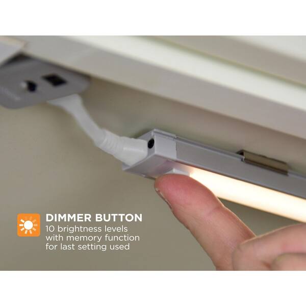 9 in. LED Warm White 2700K, Dimmable, 1-Bar Under Cabinet Lights Kit with Hands-Free On/Off (Tool-Free Plug-in Install)