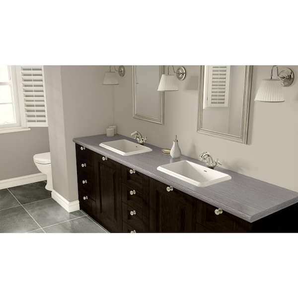 4 ft. x 8 ft. Laminate Sheet in Satin Stainless with Premium Linearity Finish