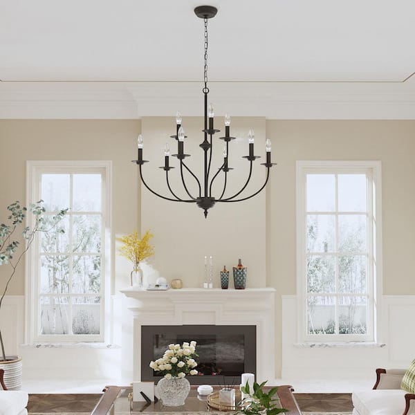 Boise 9-Light Black Candle Style Classic/Traditional Chandelier