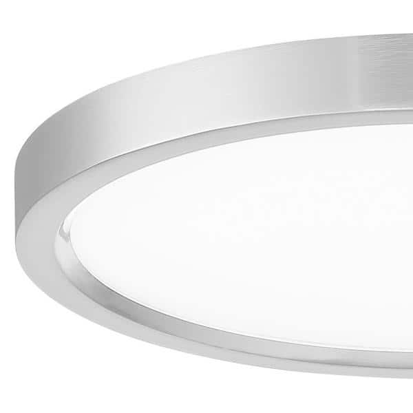 Vantage 11 in. 1-Light Brushed Nickel LED Flush Mount with Acrylic Diffuser