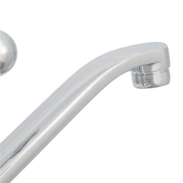 Classic Single-Handle Standard Kitchen Faucet with Side Sprayer and Fittings in Chrome