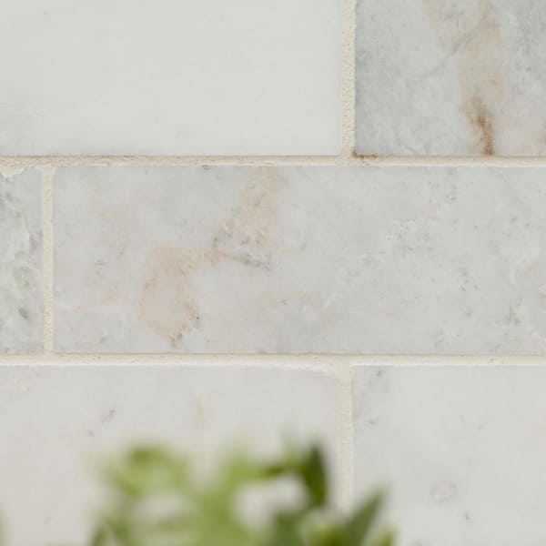 Arabescato Venato White 11.73 in. x 11.73 in. x 10mm Honed Marble Mosaic Tile (9.6 sq. ft./Case)