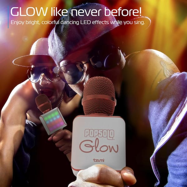 Pop Solo LED Karaoke Microphone in Rose Gold