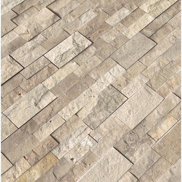 Roman Beige Ledger Panel 6 in. x 24 in. Natural Travertine Wall Tile (6 sq. ft./case)