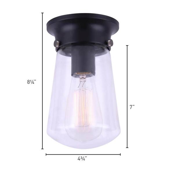 Korber 1-Light Matte Black Outdoor Flush Mount Light