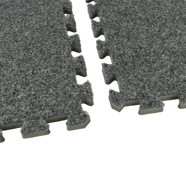 Royal Carpet Dark Gray Residential 24 in. x 24 in. Loose Lay Interlocking Carpet Tile (15 Tiles/Case) 60 sq. ft.