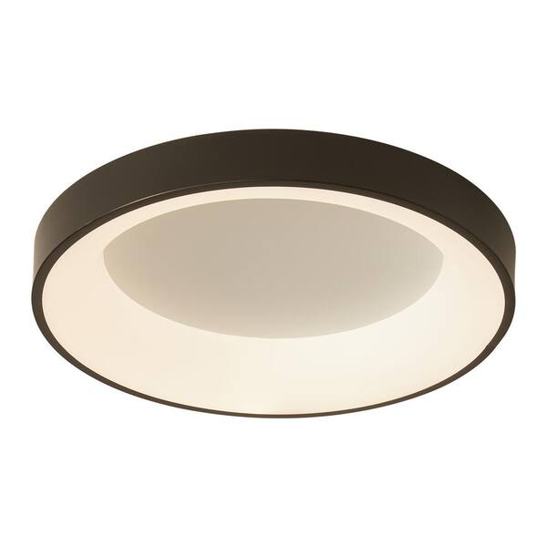 19.68 in. 1-Light Black Creative Design Simple Circle 27-Watt Integrated LED Flush Mount Light Ceiling