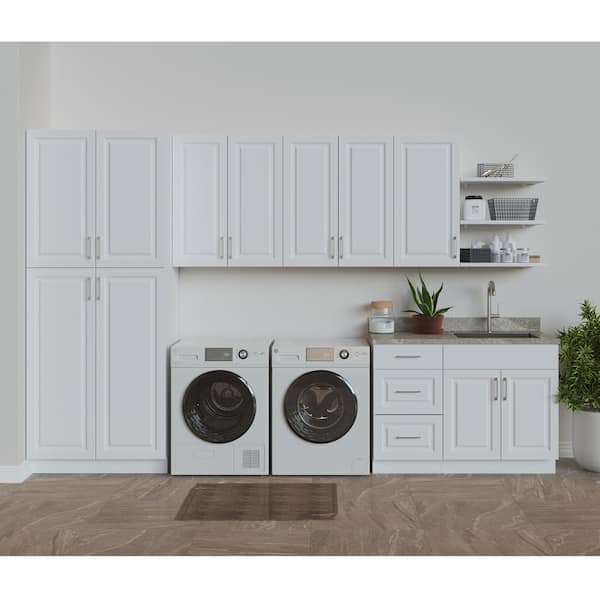 Benton Assembled 18x34.5x24.5 in. Base Cabinet with 3-Soft Close Drawers in White