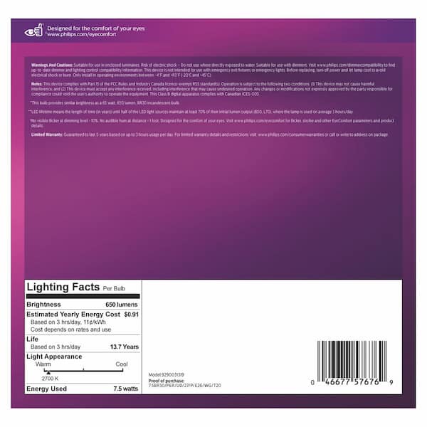 65-Watt Equivalent BR30 Ultra Definition Dimmable E26 LED Light Bulb Soft White with Warm Glow 2700K (3-Pack)