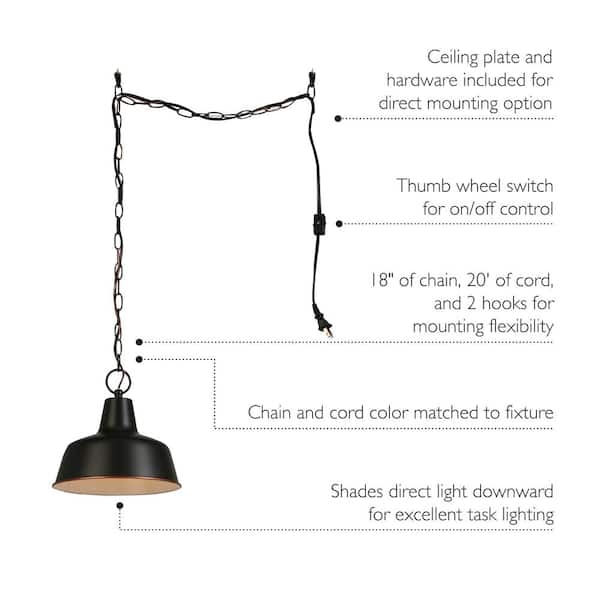 Mason 1-Light Swag Pendant Light in Oil Rubbed Bronze