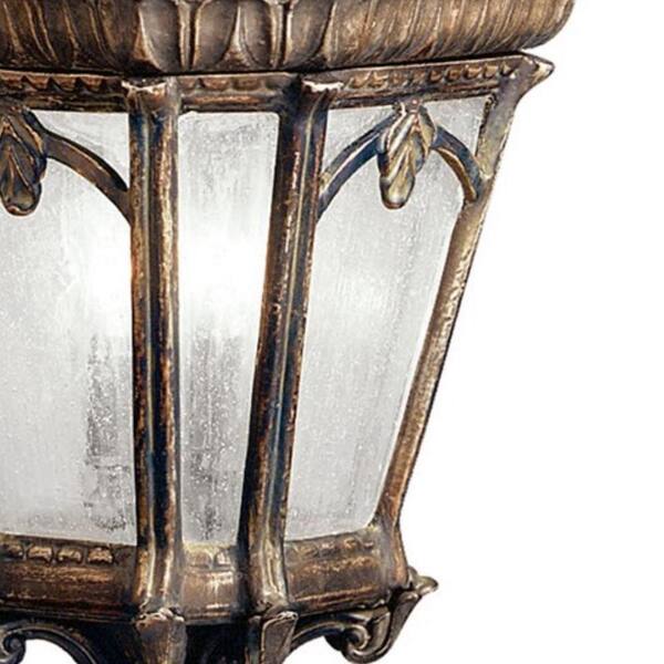 Tournai 3-Light Londonderry Outdoor Porch Hanging Pendant Light with Clear Seeded Glass (1-Pack)