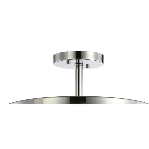 Herndon 15 in. Chrome 2-Light Iron/Glass Modern Drum LED Flush Mount