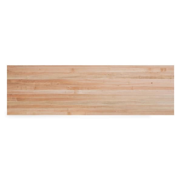 7 ft. L x 25 in. D x 1.5 in. T Finished Maple Solid Wood Butcher Block Countertop With Square Edge