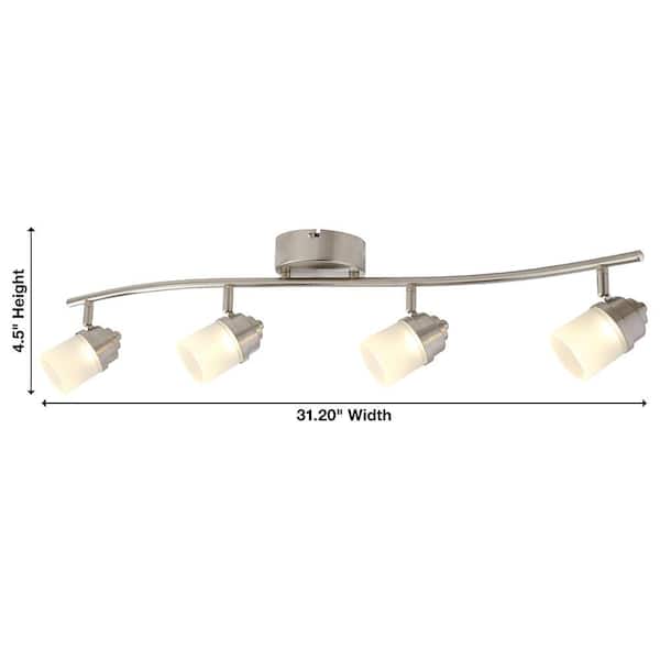 2.6 ft. 4-Light Brushed Nickel Integrated LED Track Lighting Kit