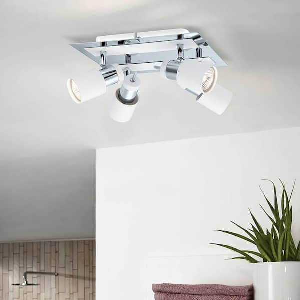 Davida 10.54 in. 4-Light Chrome Semi-Flush Mount