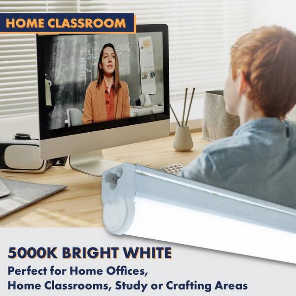 48 in. 50-Watt Equivalent T5 Integrated LED Silver Linkable Under Cabinet Light Adjustable CCT 2700K/4100K/5000K(4-Pack)