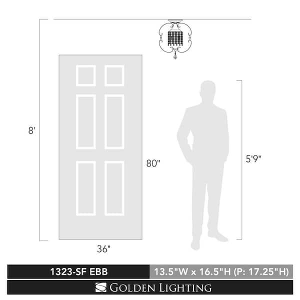 Ella EB 3-Light Brushed Etruscan Bronze Semi-Flush Mount Light