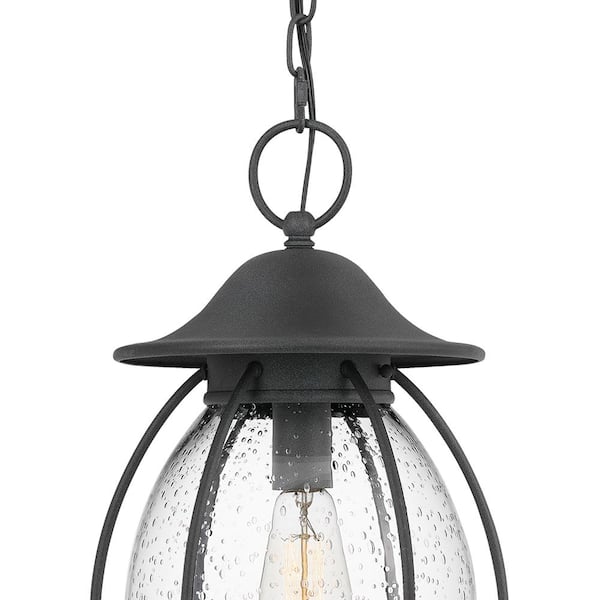 Boston 1-Light Black Outdoor Pendant Light