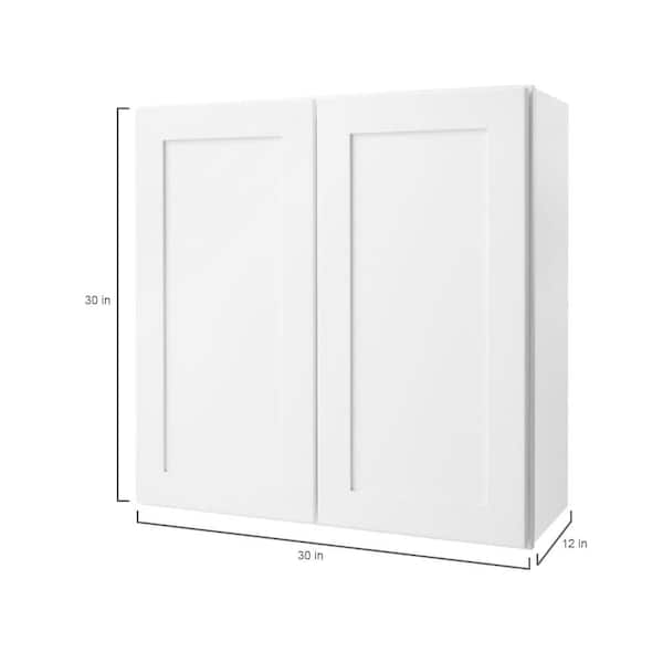 Avondale 30 in. W x 12 in. D x 30 in. H Ready to Assemble Plywood Shaker Wall Kitchen Cabinet in Alpine White