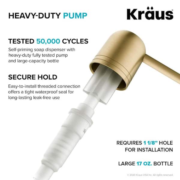 Kitchen Soap Dispenser in Brushed Gold