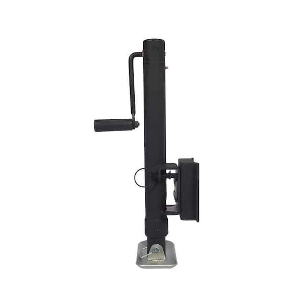 Blackout 2000 lbs. Signature Black Wrinkle Powder Coat Side Wind Swivel Mount Jack 15 in. Travel