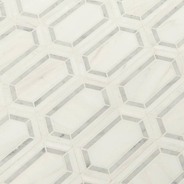 Pavilion Picket 12 in x 12 in. x 10 mm Polished Marble Mosaic Tile (10 sq. ft. / case)