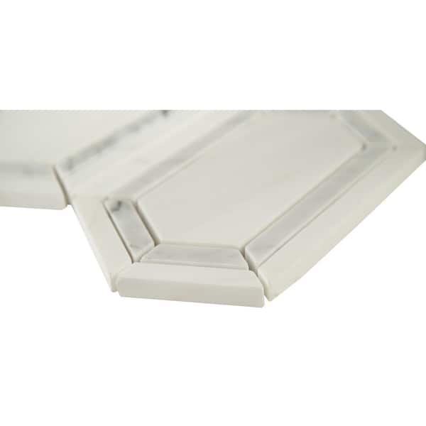 Pavilion Picket 12 in x 12 in. x 10 mm Polished Marble Mosaic Tile (10 sq. ft. / case)