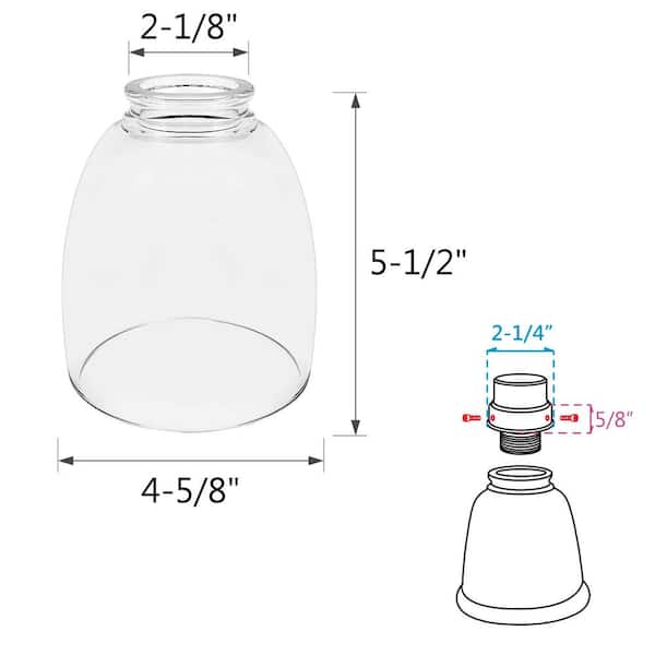 5-1/2 in. Clear Ceiling Fan Replacement Glass Shade (4-Pack)