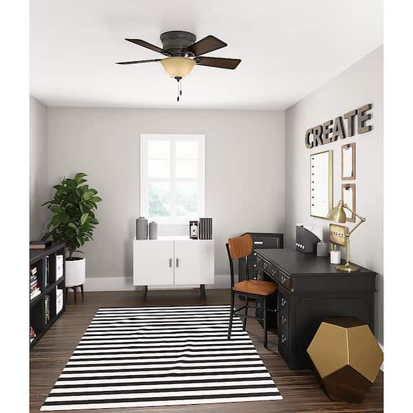 Conroy 42 in. Indoor Onyx Bengal Bronze Low Profile Ceiling Fan with Light Kit