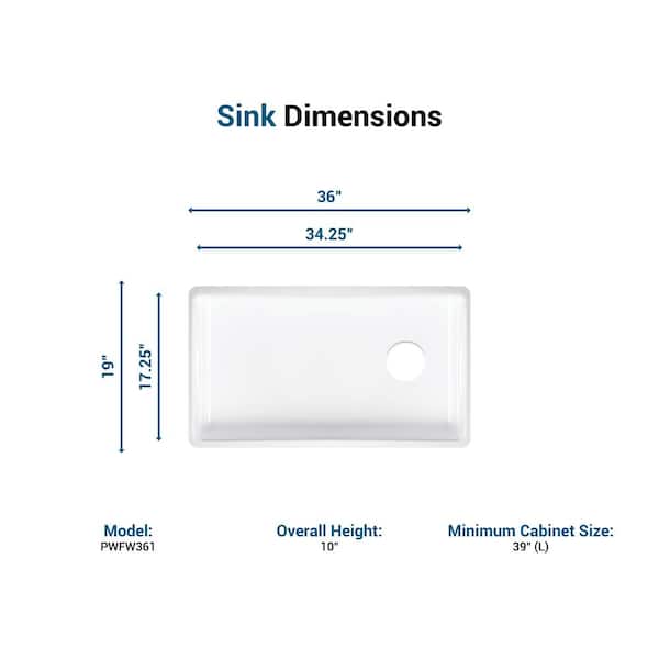 Fine Fireclay 36 in. Single Bowl Farmhouse Apron Workstation Kitchen Sink in White with Basin Rack and Cutting Board