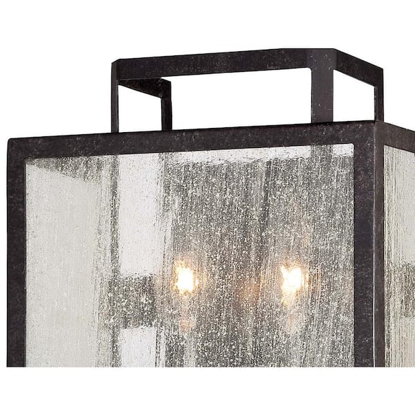 Camden Square 2-Light Aged Black Charcoal Wall Sconce