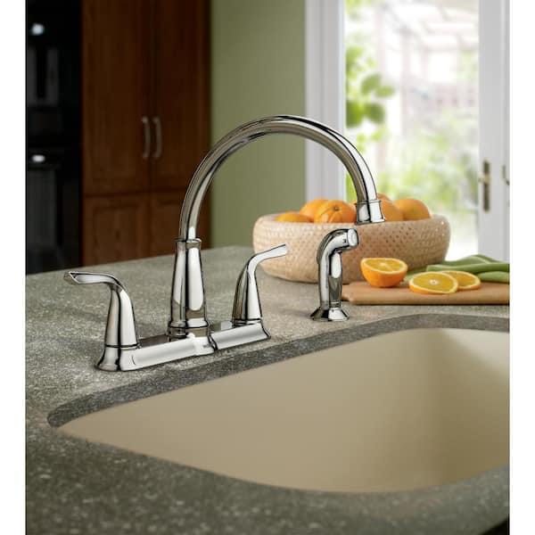 Brecklyn 2-Handle Standard Kitchen Faucet with Side Sprayer in Spot Resist Stainless