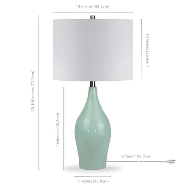 Niklas 28-1/4 in. Teal Blue Table Lamp