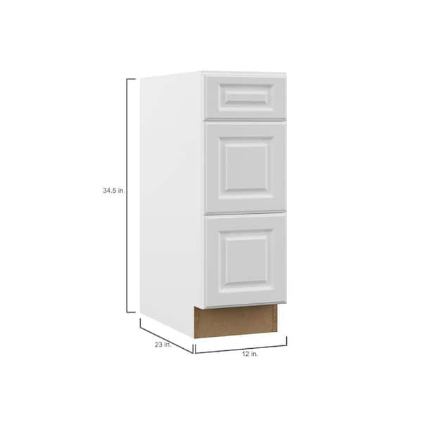 Designer Series Elgin Assembled 15x34.5x23.75 in. Drawer Base Kitchen Cabinet in White
