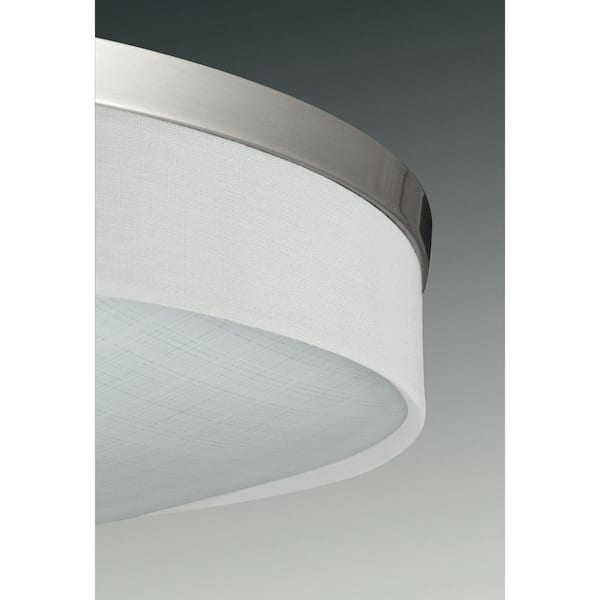 10 in. Weaver Collection 1-Light Brushed Nickel Integrated LED Flush Mount