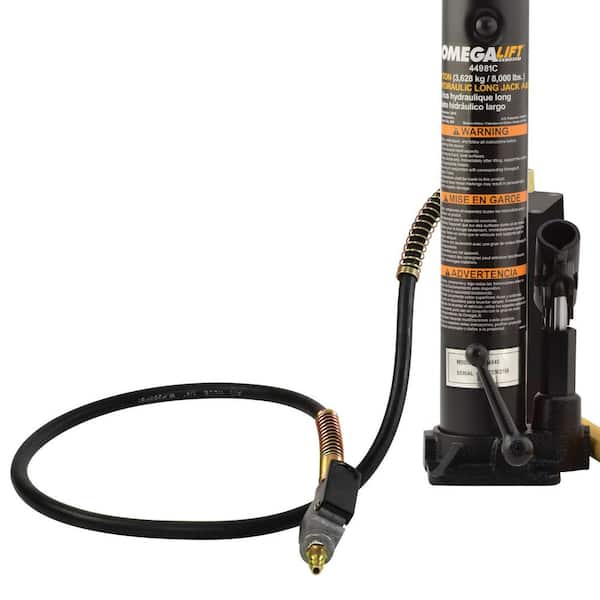 8-Ton Capacity Hydraulic Air Manual Long Ram Crane Jack with Hard Cast Steel Single Piston