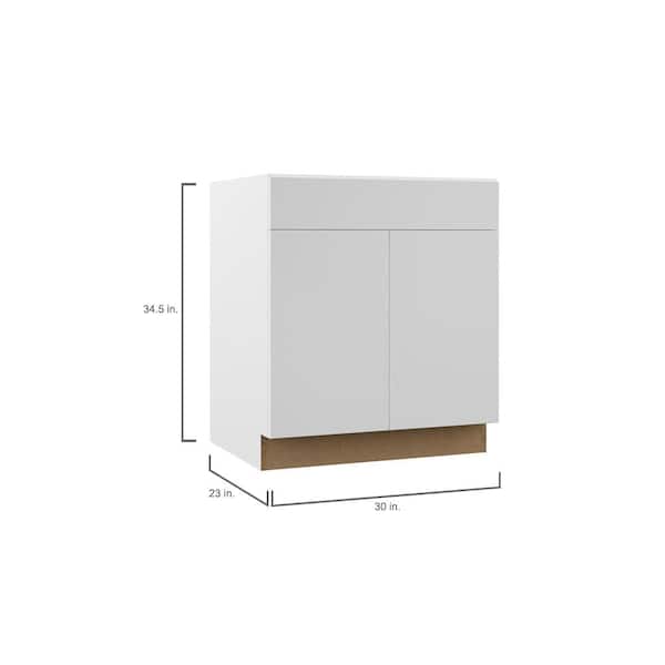 Designer Series Edgeley Assembled 30x34.5x23.75 in. Sink Base Kitchen Cabinet in White