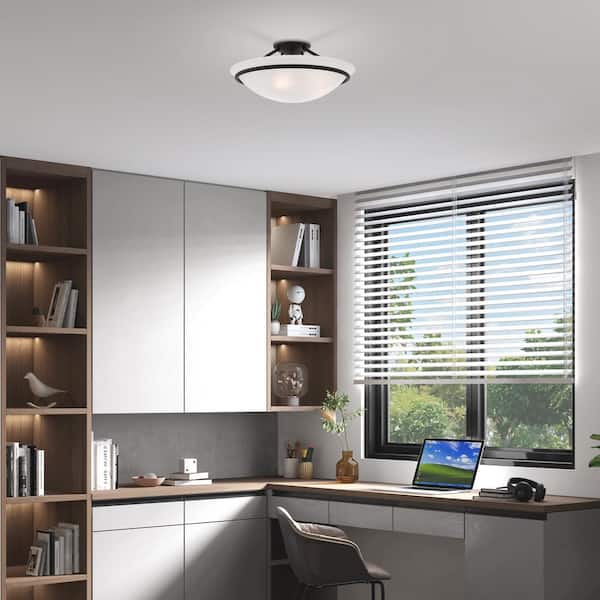 Walcott 3-Light Ceiling Black Incandescent Semi-Flush Mount