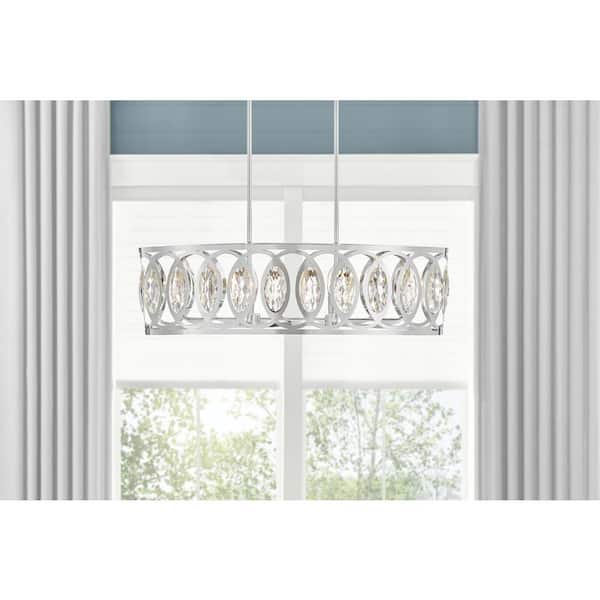 Westchester 6-Light Chrome Oval Crystal Chandelier