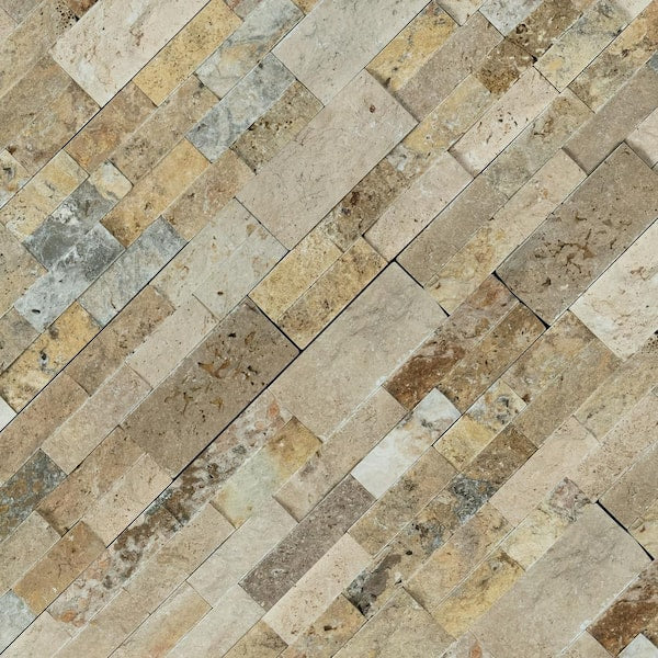 Picasso Ledger Panel 6 in. x 24 in. Natural Travertine Wall Tile (10 cases / 60 sq. ft. / pallet)