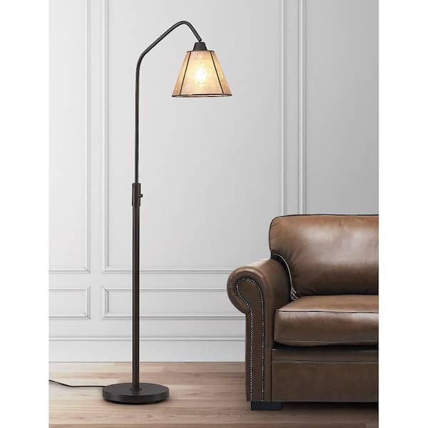 Midtown-S 66 in. Dark Bronze Finish Dimmable Floor Lamp with Mica Shade, Vintage LED Bulb Included