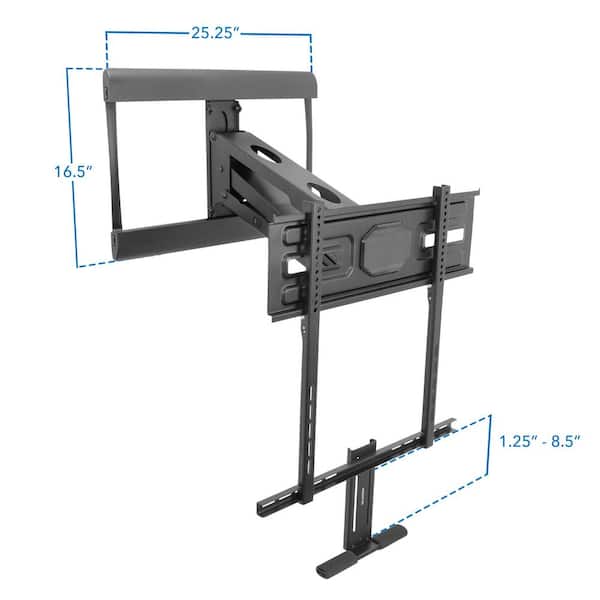 43 in. to 70 in. Height Adjustable Fireplace Gas Spring TV Mount, 72 lbs. Capacity