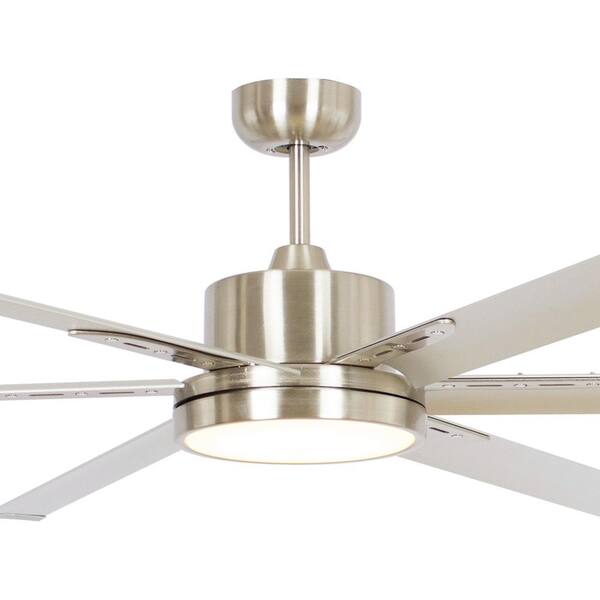 Balachandran 65 in. Integrated LED Brushed Nickel Ceiling Fan with Light and Remote Control