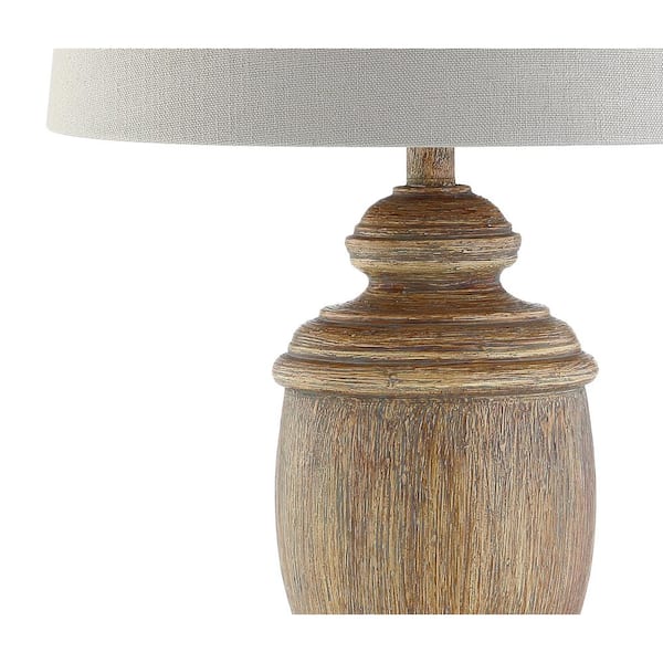 Kennedy 30.5 in. H Brown Faux Wood Resin Table Lamp