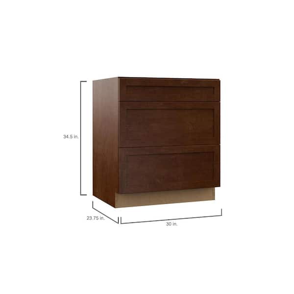 Designer Series Soleste Assembled 30x34.5x23.75 in. Pots and Pans Drawer Base Kitchen Cabinet in Spice