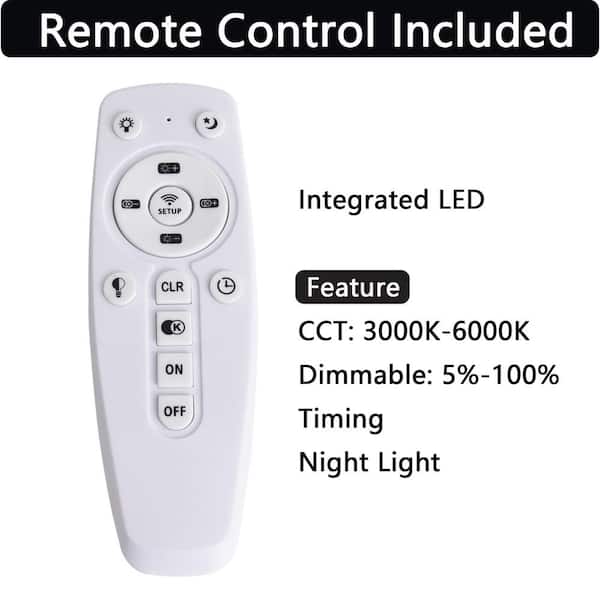 Lumin 20.47 in. 1-Light Black and White Smart LED Flush Mount with Remote Control and Mickey Mouse Shaded