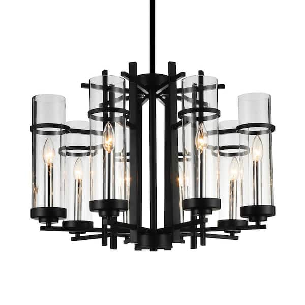 Sierra 8 Light Up Chandelier With Black Finish