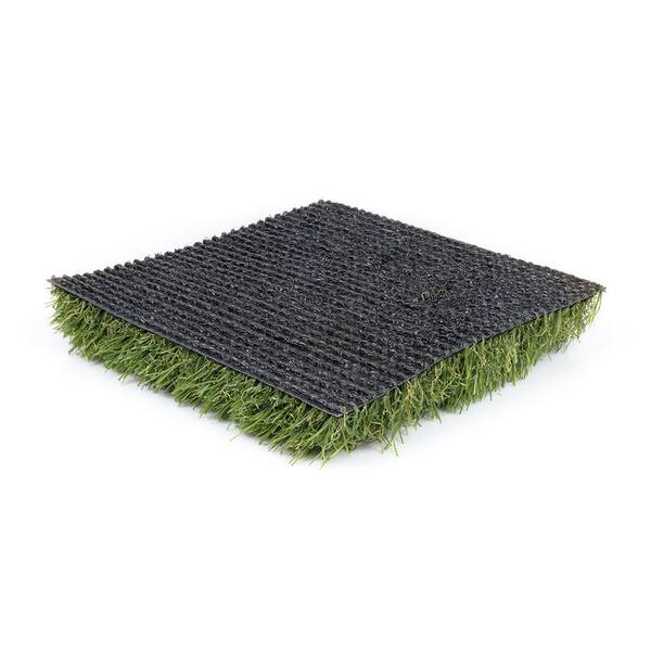 15 ft. W x Cut to Length Green and Tan Quick Draining Artificial Grass Turf